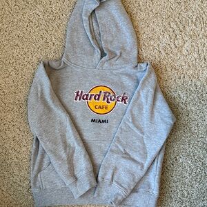 Hard Rock Cafe Classic Gray Sweatshirt with Yellow Logo-Youth Size